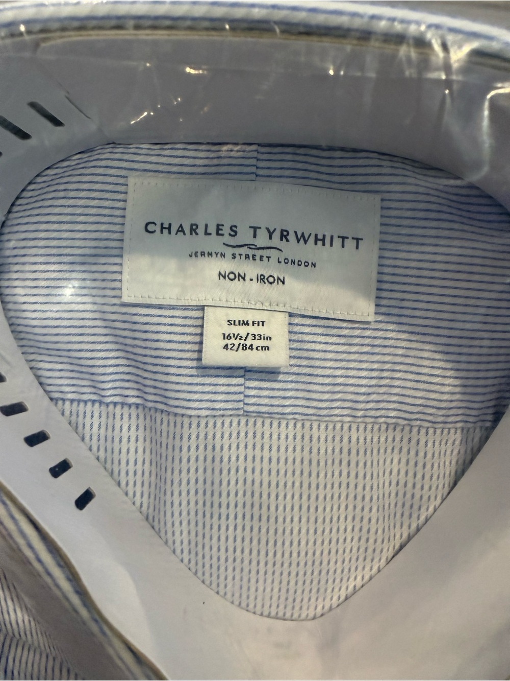 NWT Men's Greenwich Weave Stripe Shirt - Cornflower Blue Dress Shirt - Picture 6 of 8